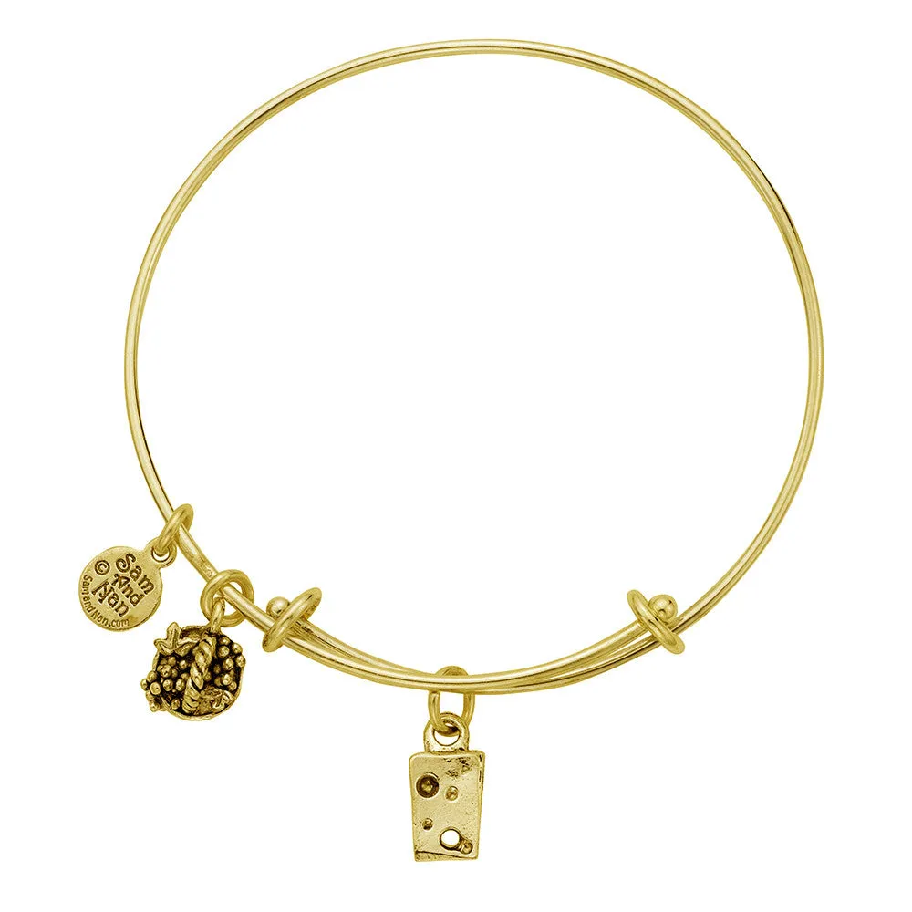 Cheese Wedge Charm Bangle Bracelet