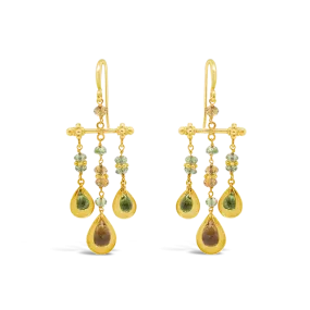 Citrine & Peridot Estate Earrings