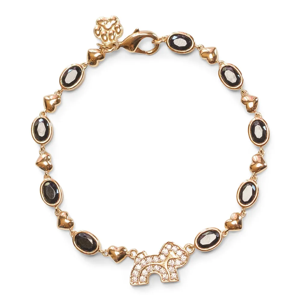 Cloud Haven Crystal Logo Bracelet Black