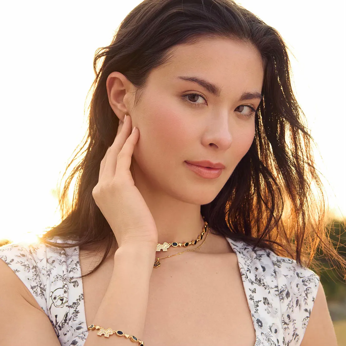 Cloud Haven Crystal Logo Bracelet Black