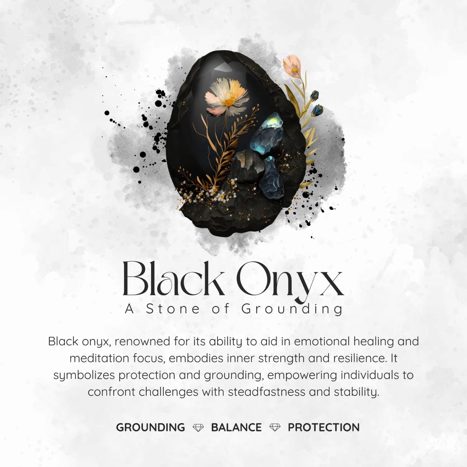 Clover Club Black Onyx Ring and Necklace Set