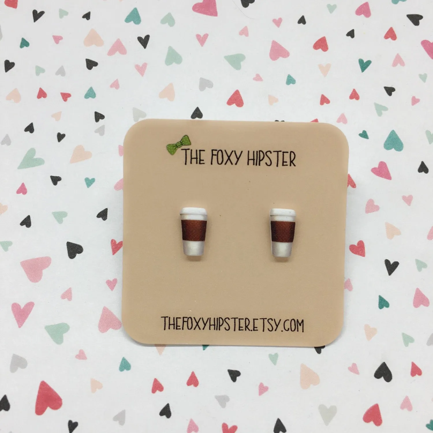 Coffee Cup Stud Earrings