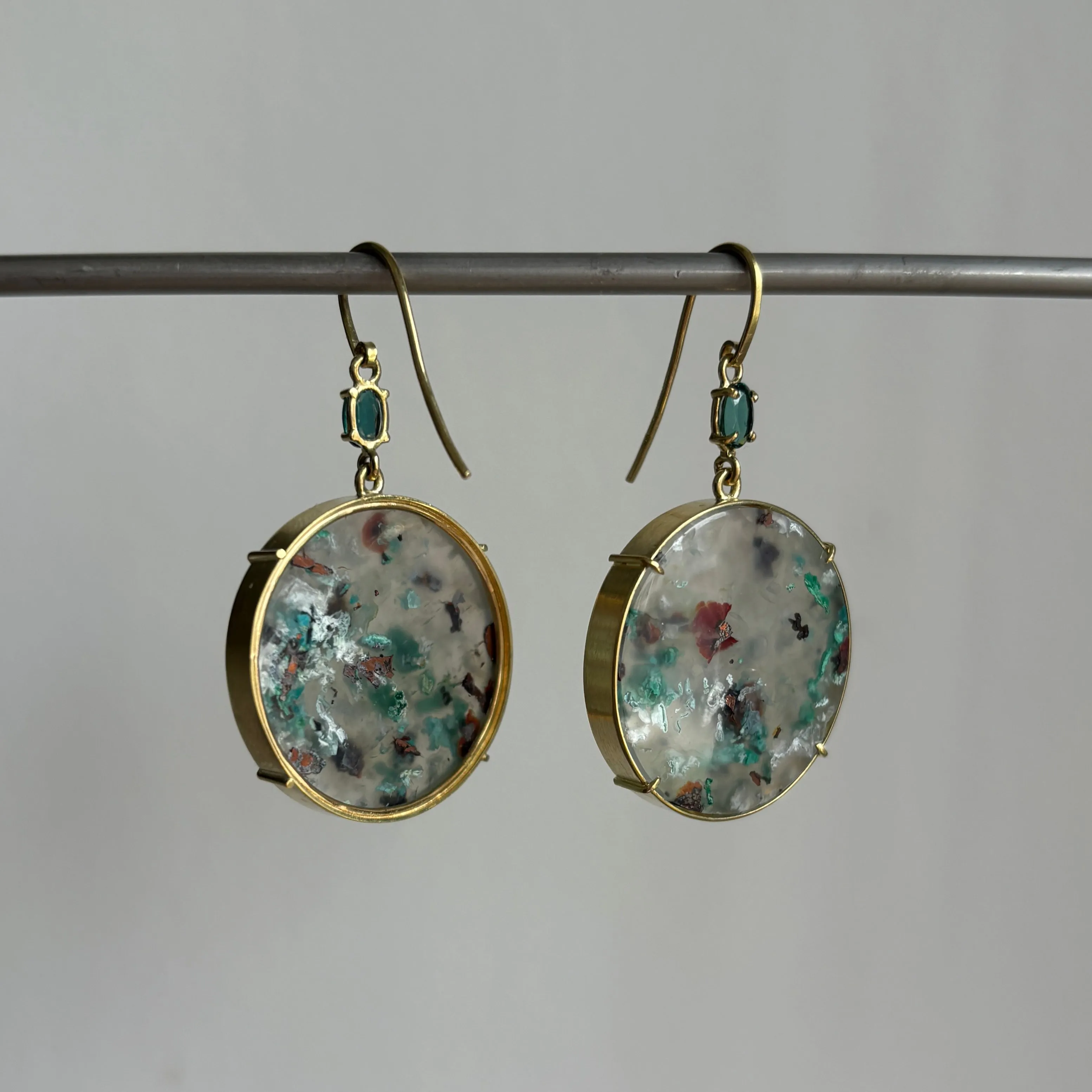Confetti Chrysocolla & Tourmaline Earrings