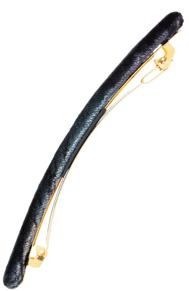 Covered Long & Skinny Barrette - Velvet