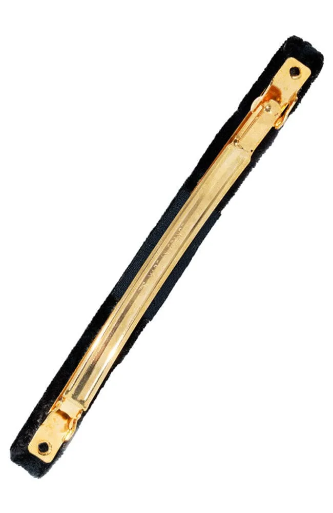 Covered Long & Skinny Barrette - Velvet