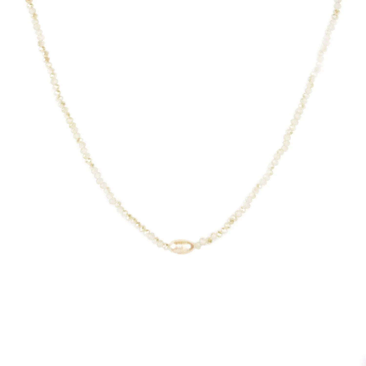 Crystal Beaded Pearl Choker N-10