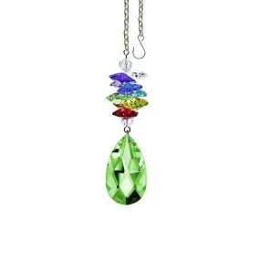 Crystal Ornament Light Peridot Crystal Almond Prism Colorful Swarovski Crystals 3-1/2-inch