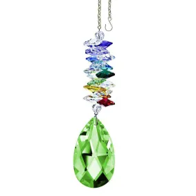 Crystal Ornament Light Peridot Crystal Almond Prism Colorful Swarovski Crystals 5-inch