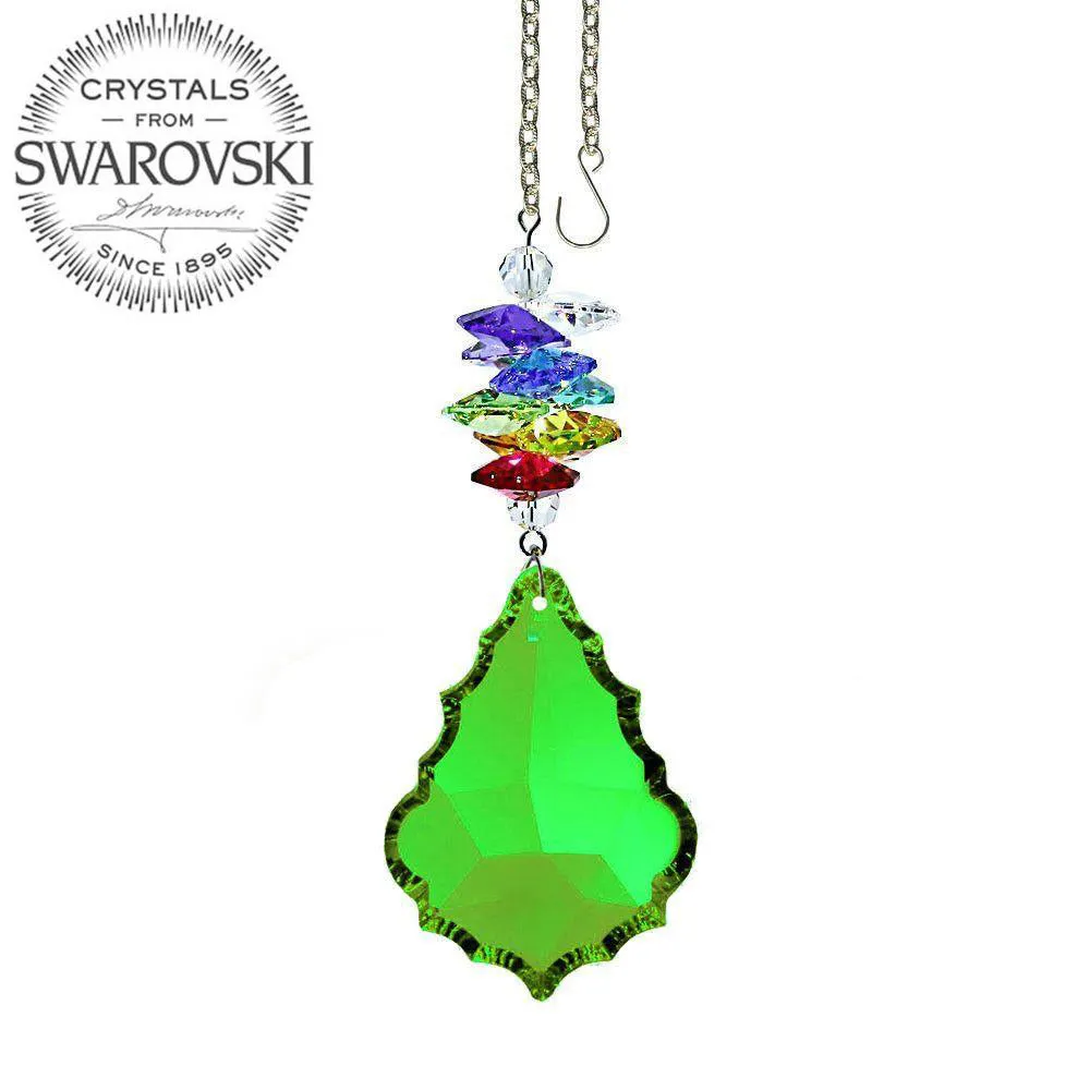 Crystal Ornament Light Peridot Crystal Pendeloque Prism Colorful Swarovski Crystals 4-inch