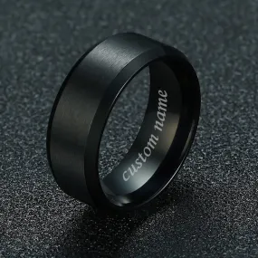 Custom Engraved Mens Titanium Ring