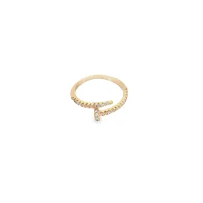 CZ Nail Cuff Ring (D107)
