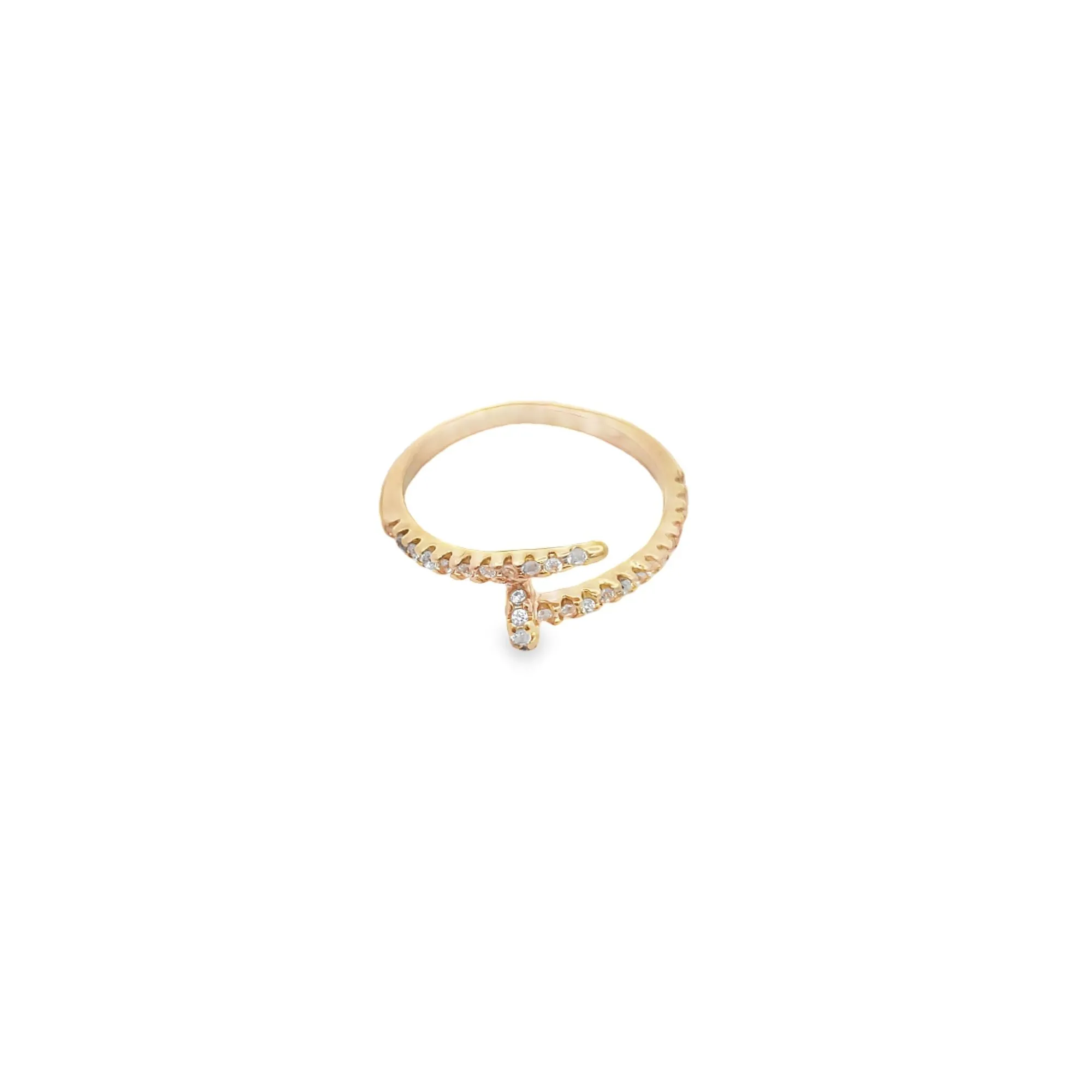 CZ Nail Cuff Ring (D107)
