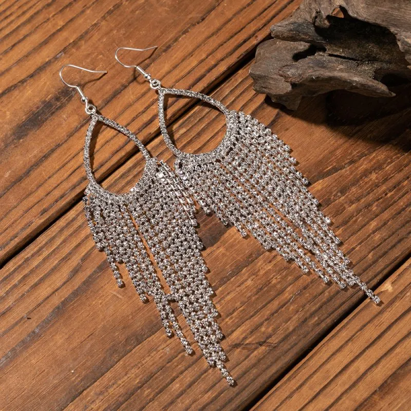 Dangle Sparkle Fringe Earrings