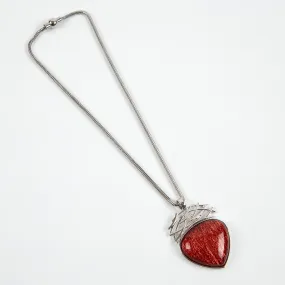 Dante Red bead pendant necklace