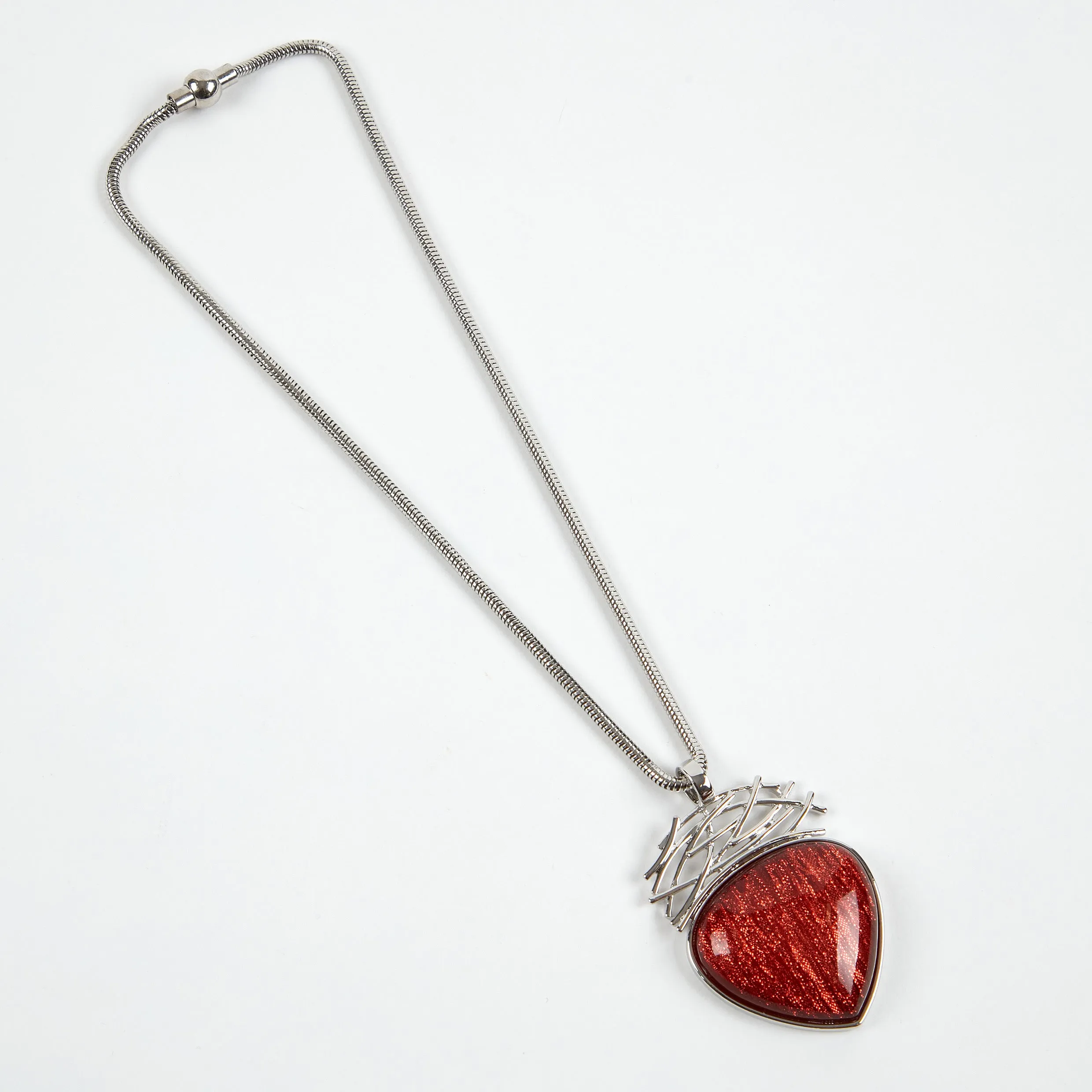 Dante Red bead pendant necklace