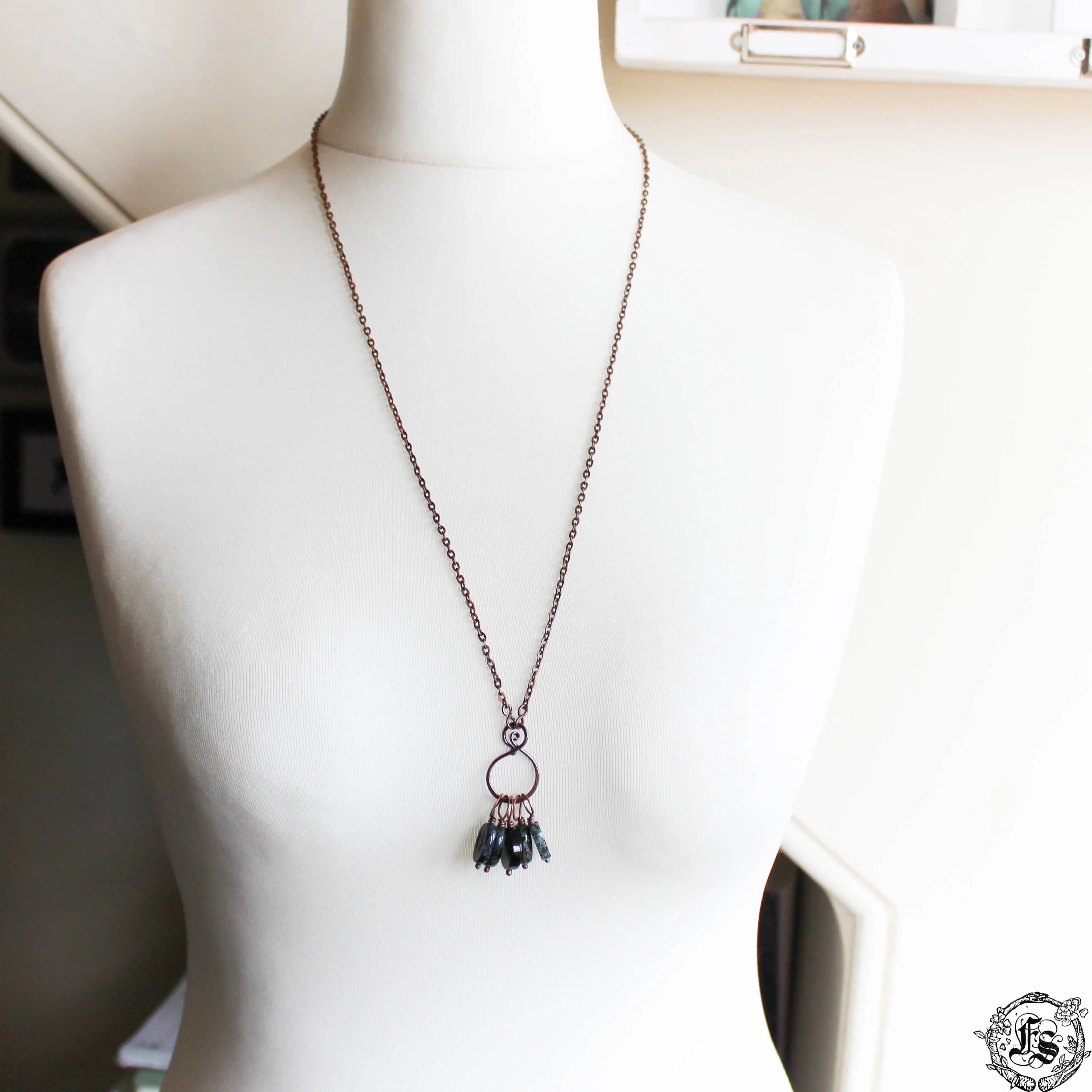 Dark Moon Stitch Marker Necklace