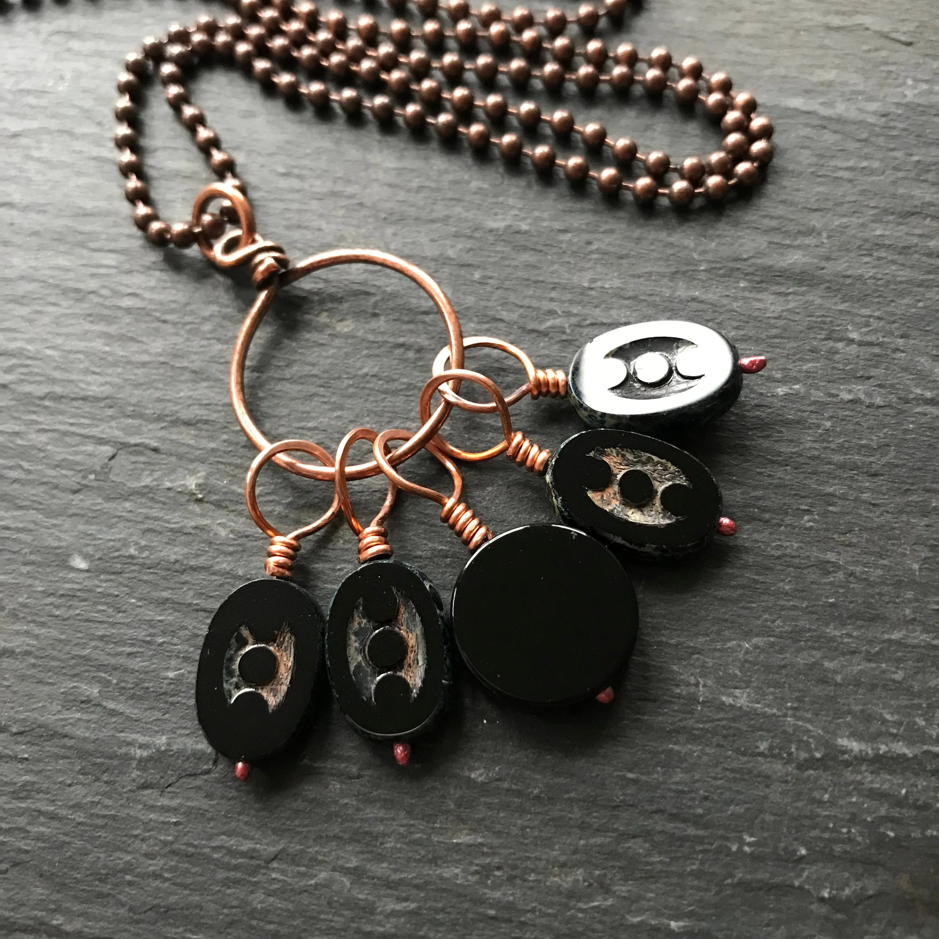 Dark Moon Stitch Marker Necklace