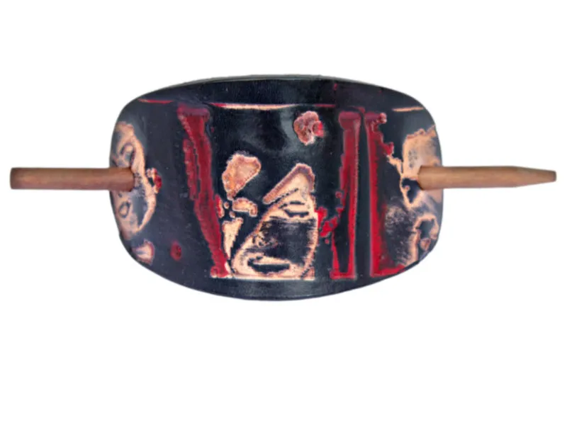 David Bowie Leather Hair Barrette