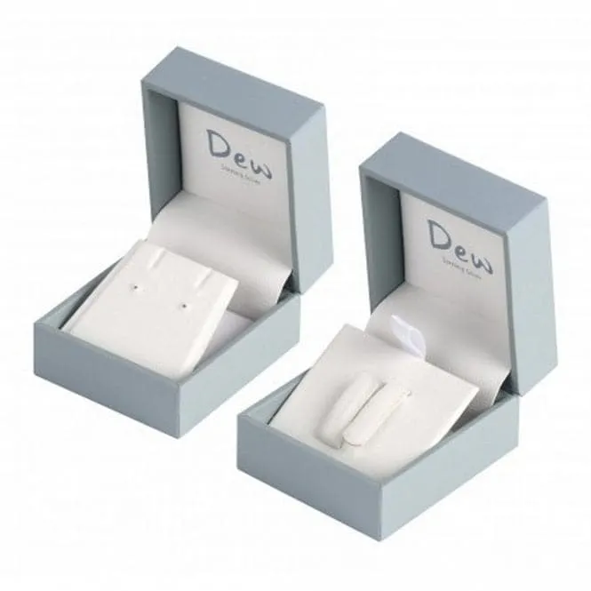 Dew Sterling Silver Small Round Blue Topaz Stud Earrings 3006BT
