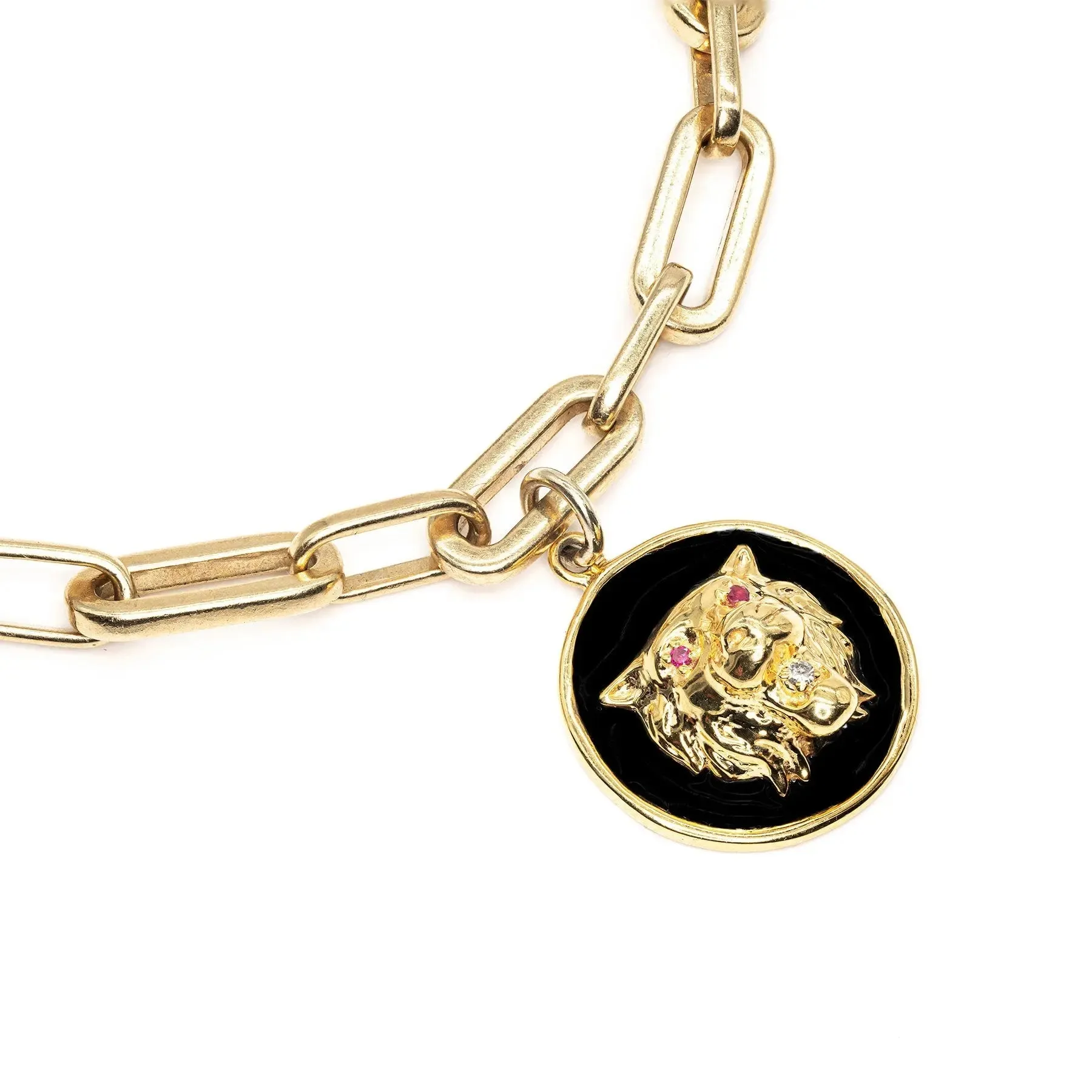 Diamond & Ruby Lion Bracelet