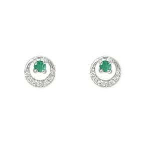 Diamond And Emerald Earrings