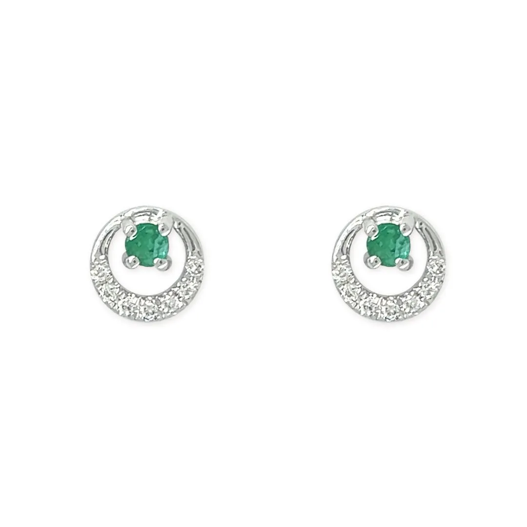Diamond And Emerald Earrings