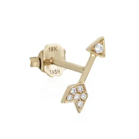 Diamond Arrow Earring by Maria Tash in 14K Gold. Butterfly Stud.