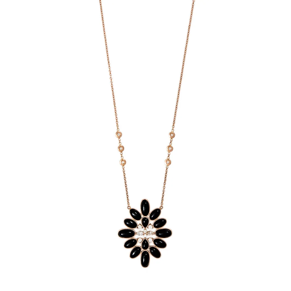 DIAMOND   ONYX BLOSSOM NECKLACE