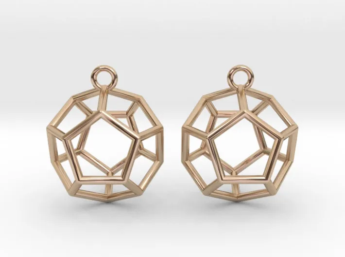 Dodecahedron Earrings (Metal)