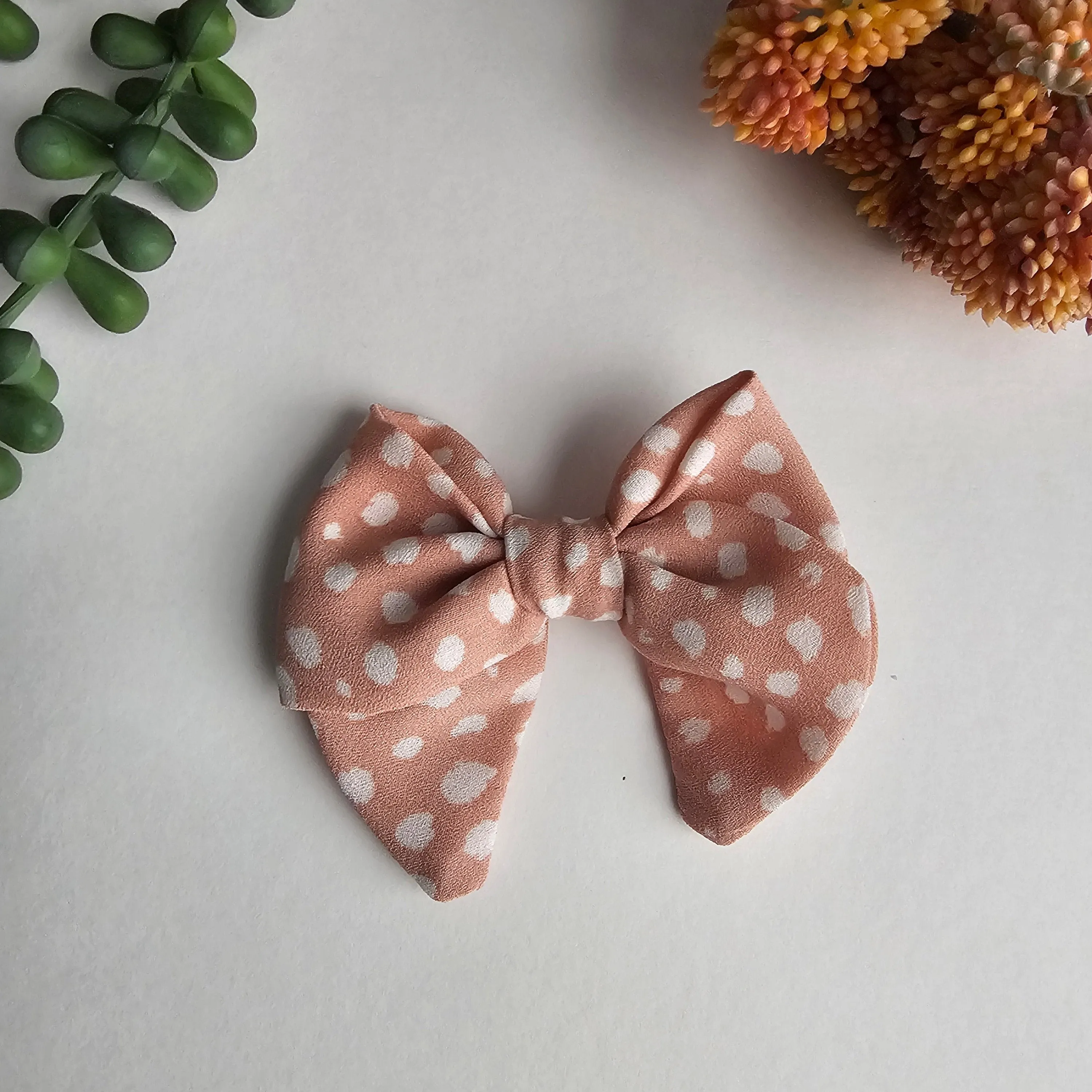 Dottie Dot Sailor Bow (Light Pink Polka)
