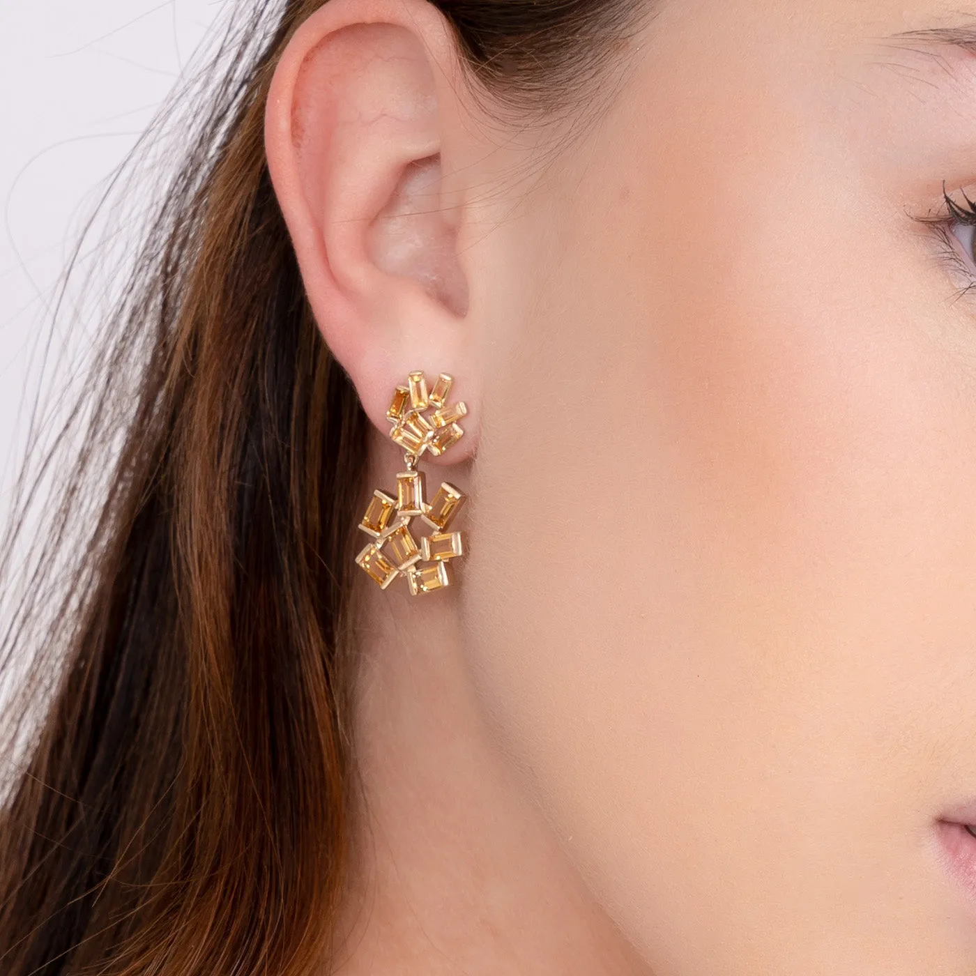 Double Jubilation Earrings: Rainbow Gemstone