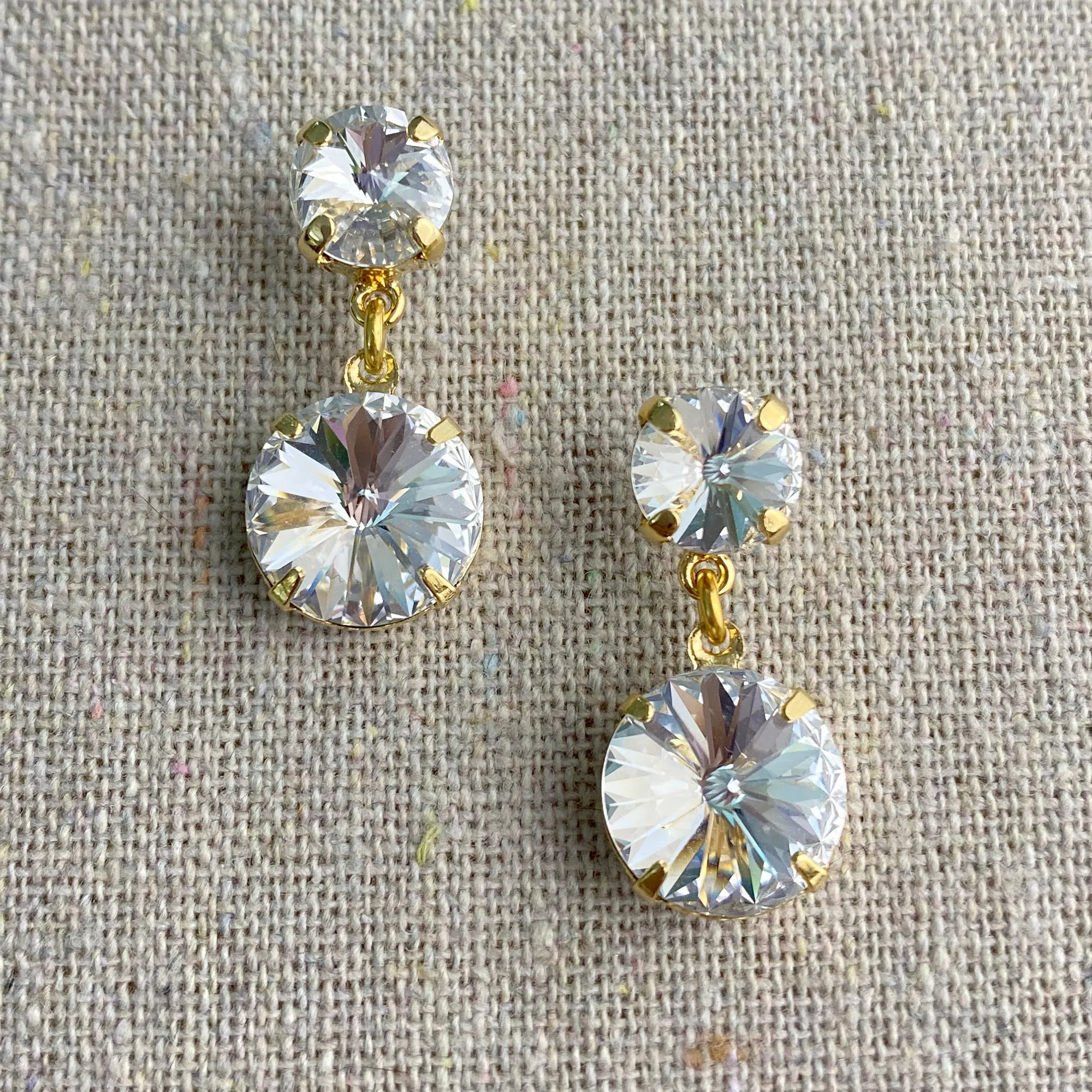 Double Peak Post Drop Earrings