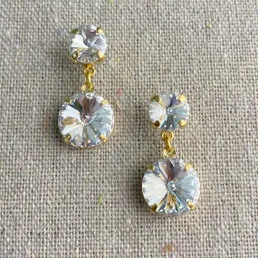 Double Peak Post Drop Earrings