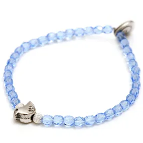 Dove Charm Faceted Glass Bead Bracelet