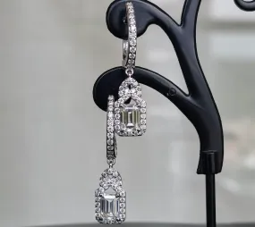 Doveggs emerald moissanite drop earrings for women