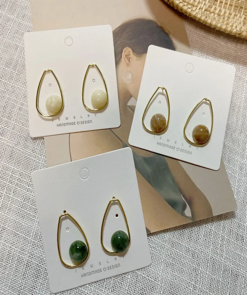 Drop Stud Earrings Dangle Tiger Eye Like
