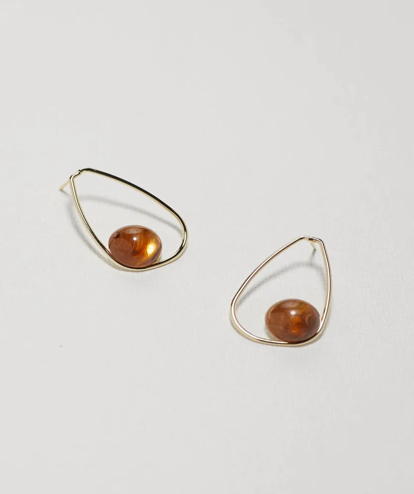 Drop Stud Earrings Dangle Tiger Eye Like