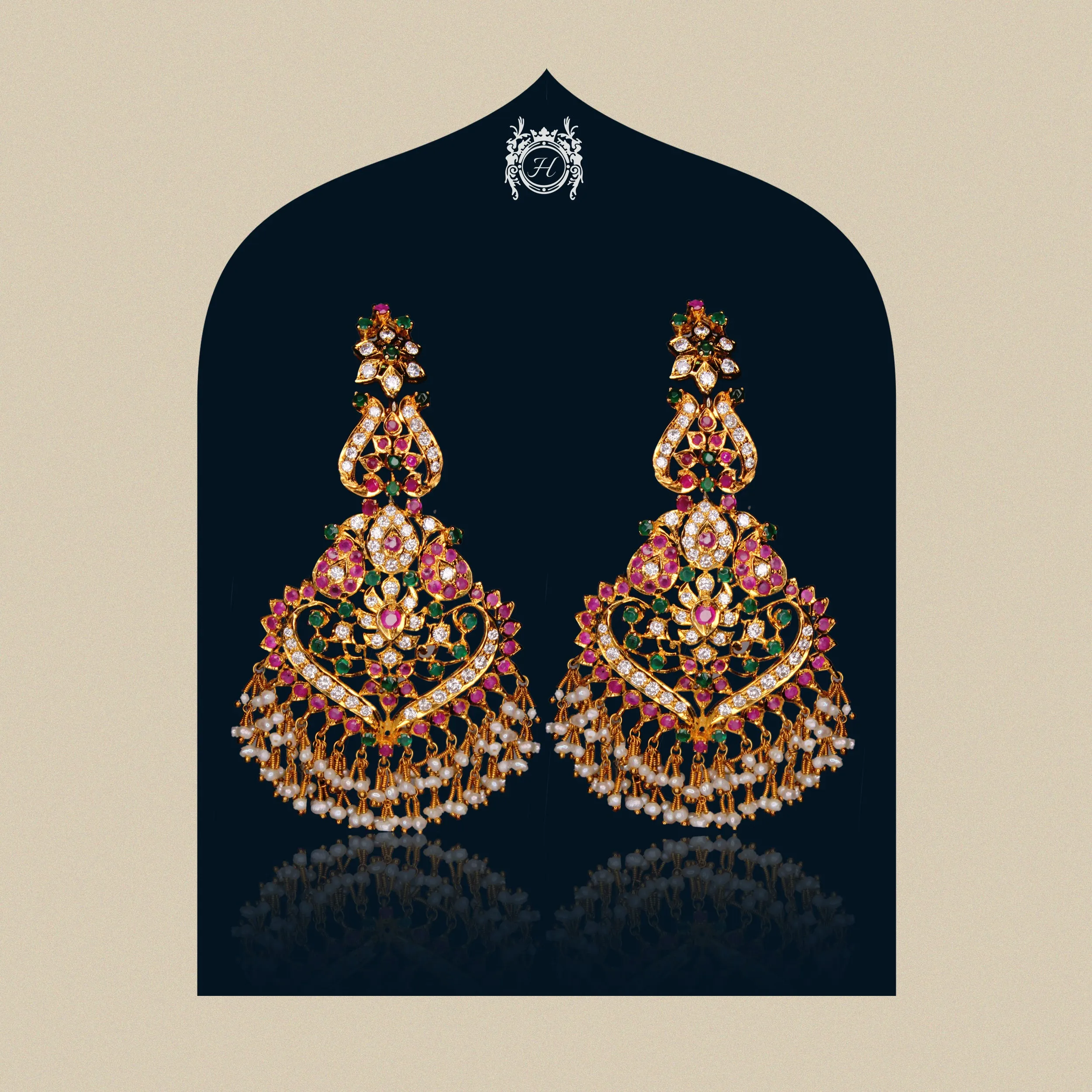 Earrings in Multi stones