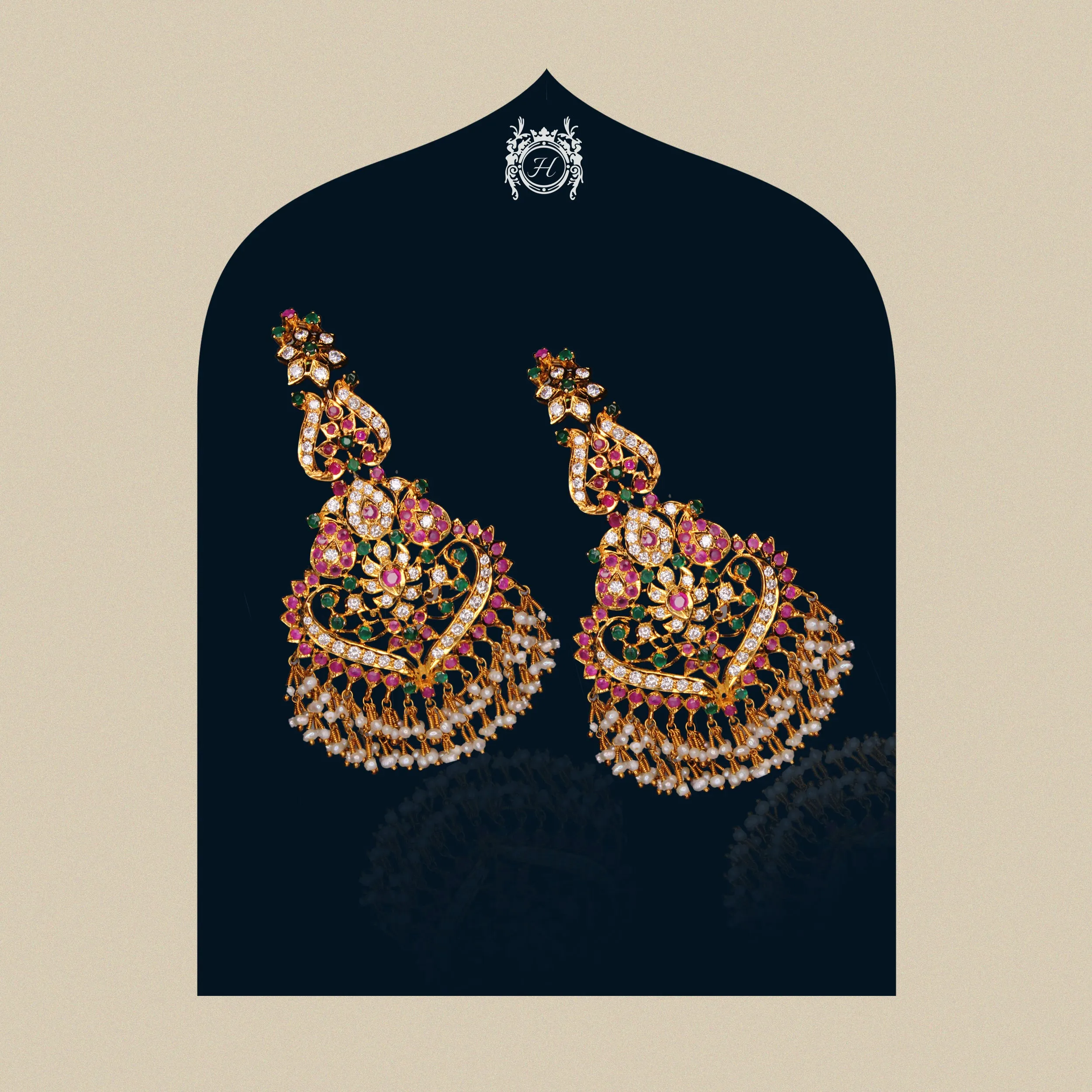 Earrings in Multi stones