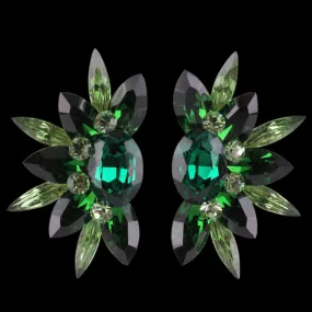 Earrings, Olivine - Emerald - Peridot Rhinestones