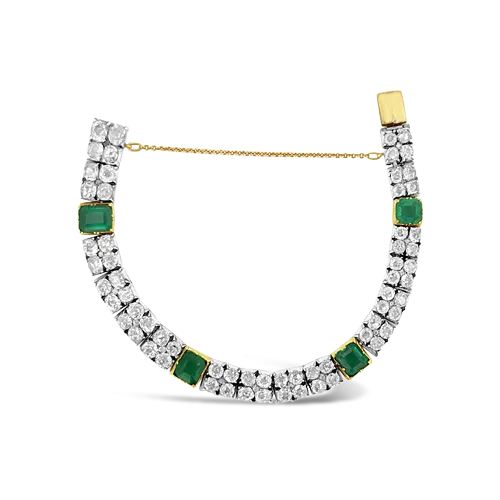 Emerald & Diamond Estate Bracelet