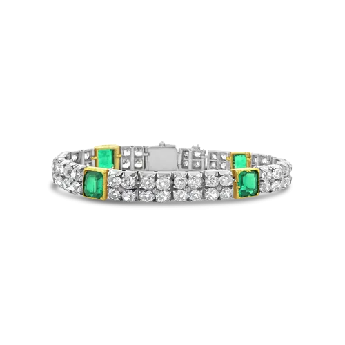 Emerald & Diamond Estate Bracelet