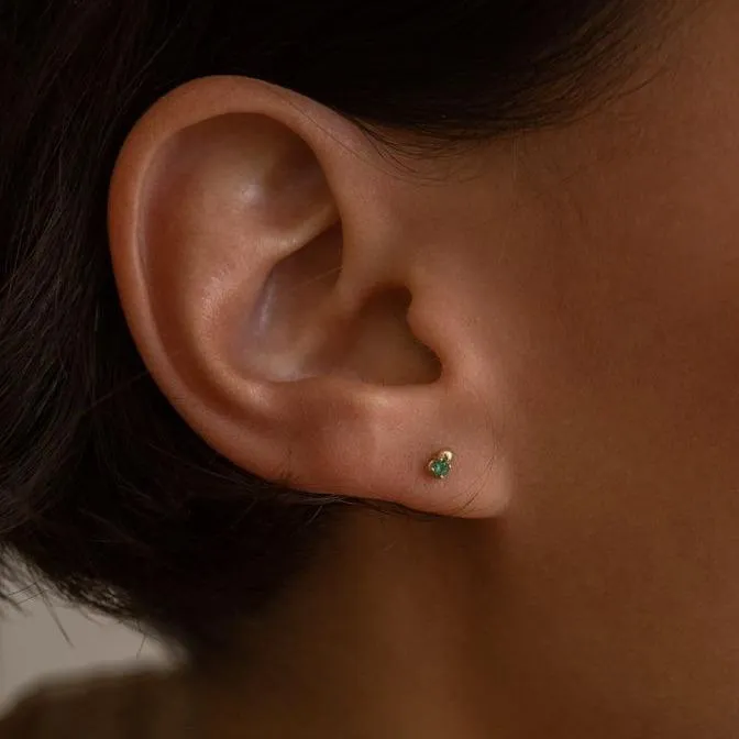 Emerald Ball Stud (Single) (ready to ship option)*