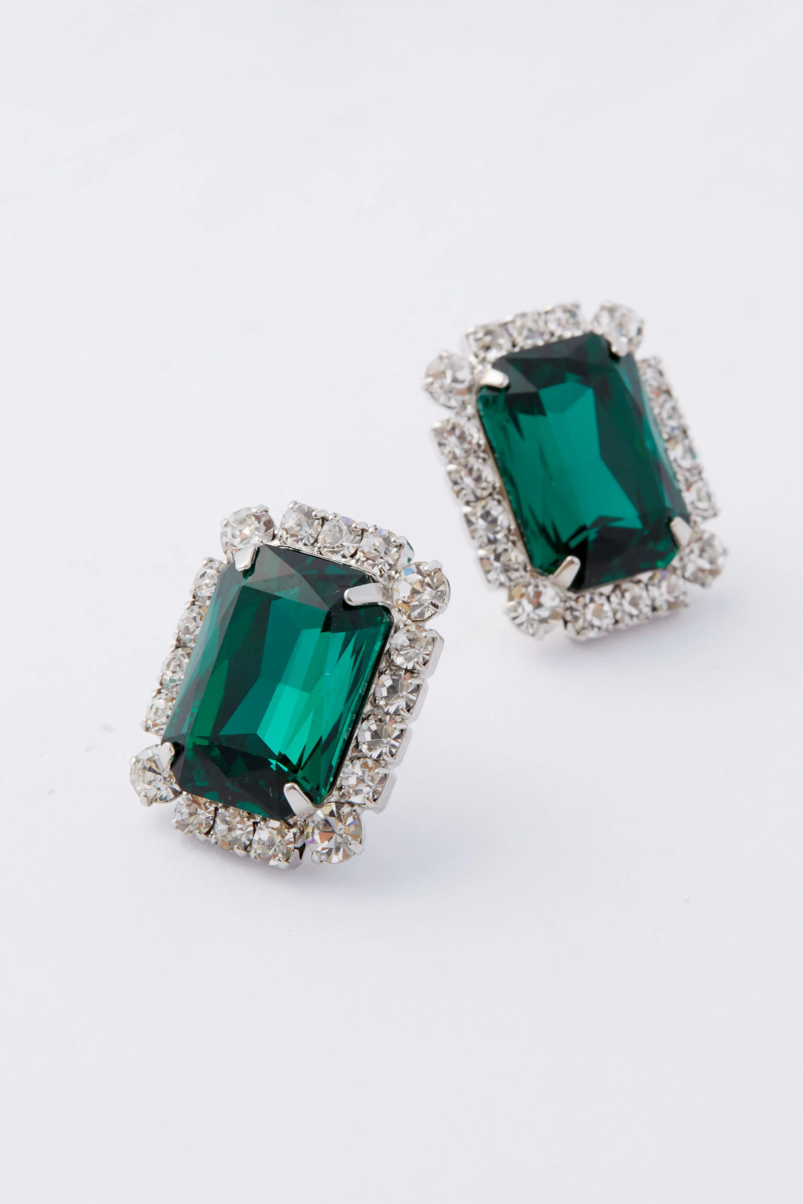 Emerald Diana Stud Earrings