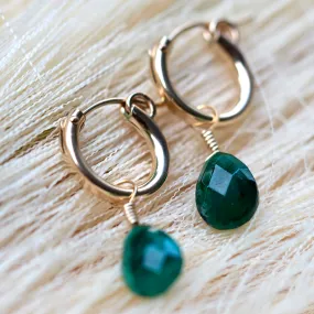 Emerald Huggie Earrings