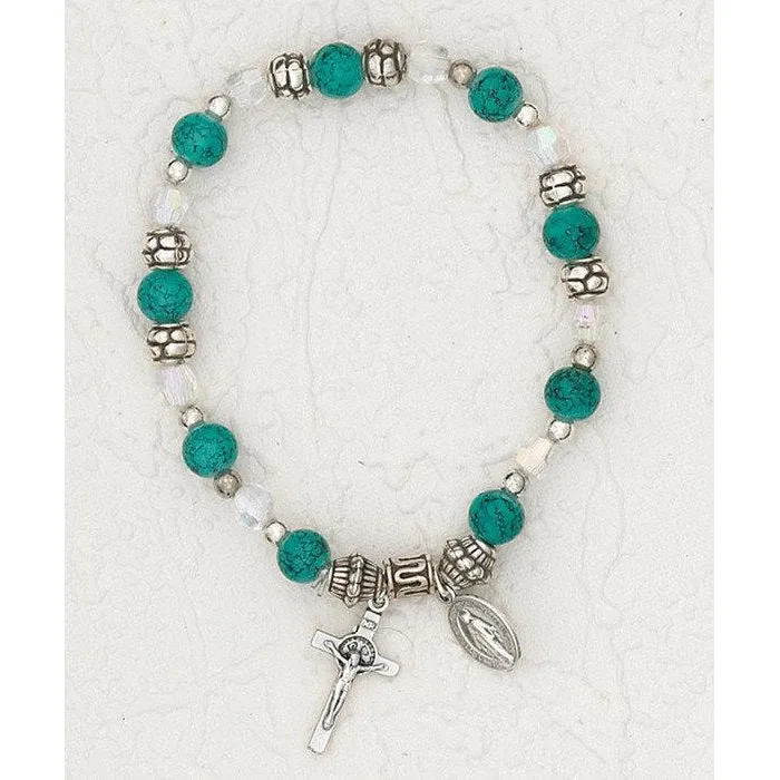 EMERALD- Italian Faux Birthstone Stretch Bracelet