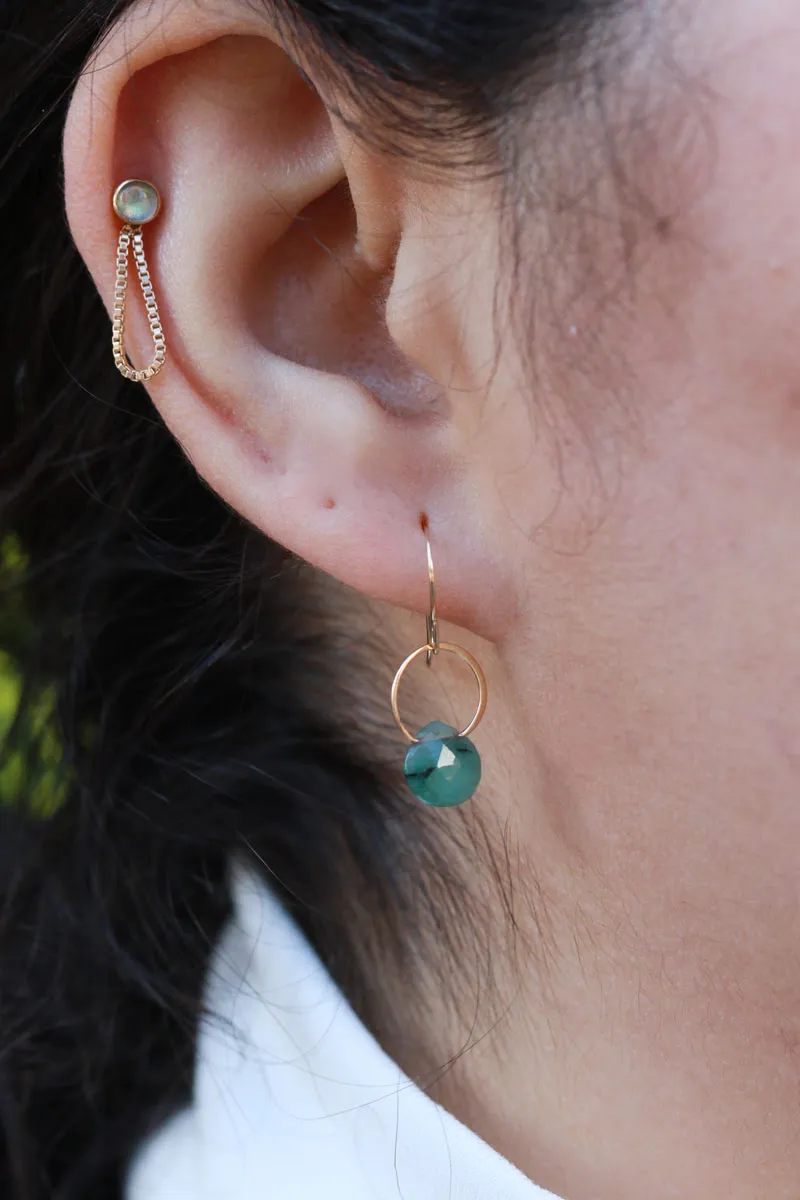 Emerald Single Drop Earrings