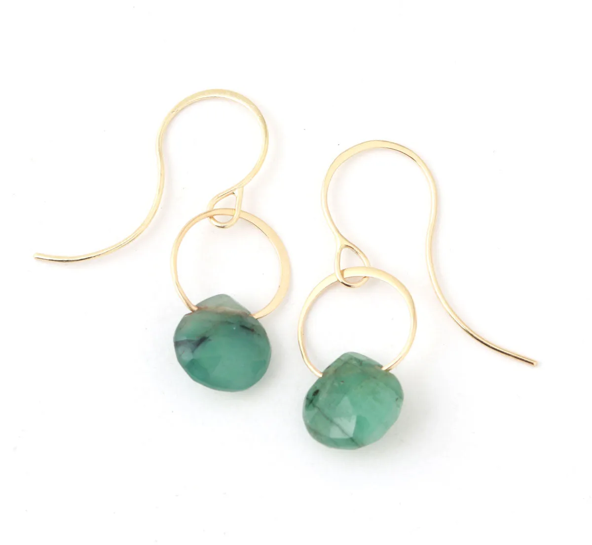 Emerald Single Drop Earrings