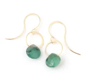 Emerald Single Drop Earrings