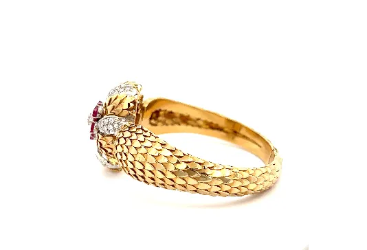 Estate Retro Era Ruby And Diamond Bracelet